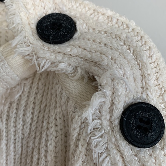 Free People On My Side Pullover Button Turtleneck Sweater Cream Size Medium - Picture 8 of 15